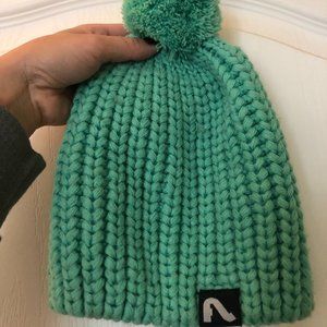 Turquoise Flylow Pom Beanie